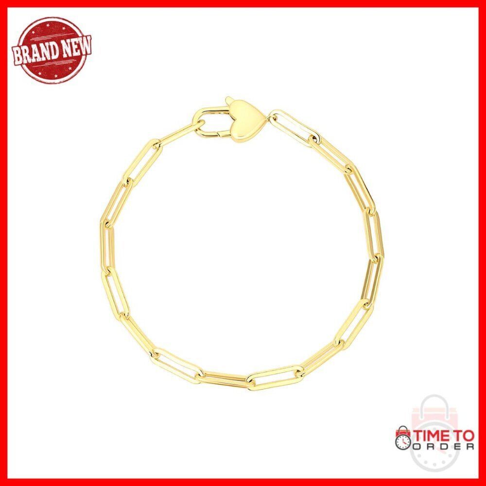 Heart Padlock Bracelet Elegant Romantic Gold Plated Minimal Chic Symbolic